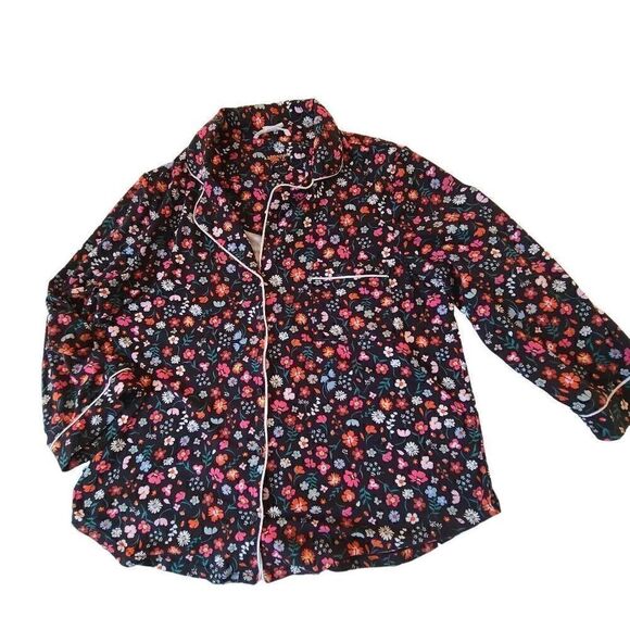 Kate Spade New York Black Mixed Floral Print Pajama Set Medium - Picture 6 of 14